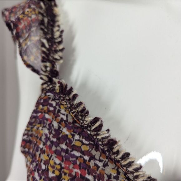 Zara Boho Midi Dress – Multicolor Print Ruffle Strap Slip Dress – Size Small (XS - Picture 7 of 7